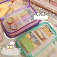 thumbnail image 3 of Trousse à Crayons Transparente, Trousse à Crayons Mignonne en PVC Trousse à Crayons en PVC Efficacité Optimale, 3 of 6