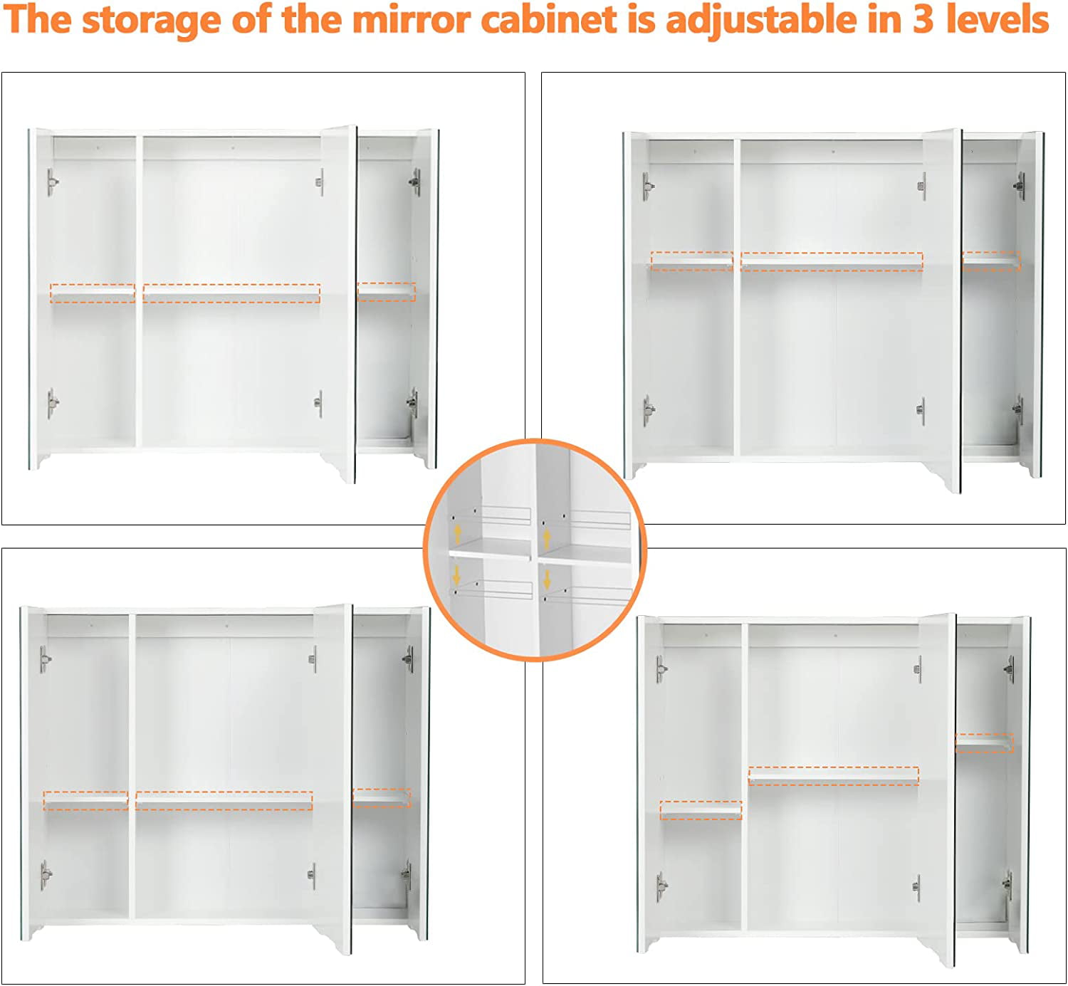 Ine Cabinet With Mirror 3 Doors