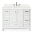thumbnail image 2 of Ariel Cambridge 43 In. Oval Sink Vanity With White Quartz Countertop In White, 2 of 10