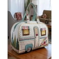 thumbnail image 4 of Yardvibe 3D Printed Quilted Travel Duffle Bag, 9"x18"x9" Camping Outdoor Boho Travel Weekend Bag, Carry-On Overnight Luggage Bags, Vintage Floral Luggage for Gym, Yoga & Carry-on (B), 4 of 5