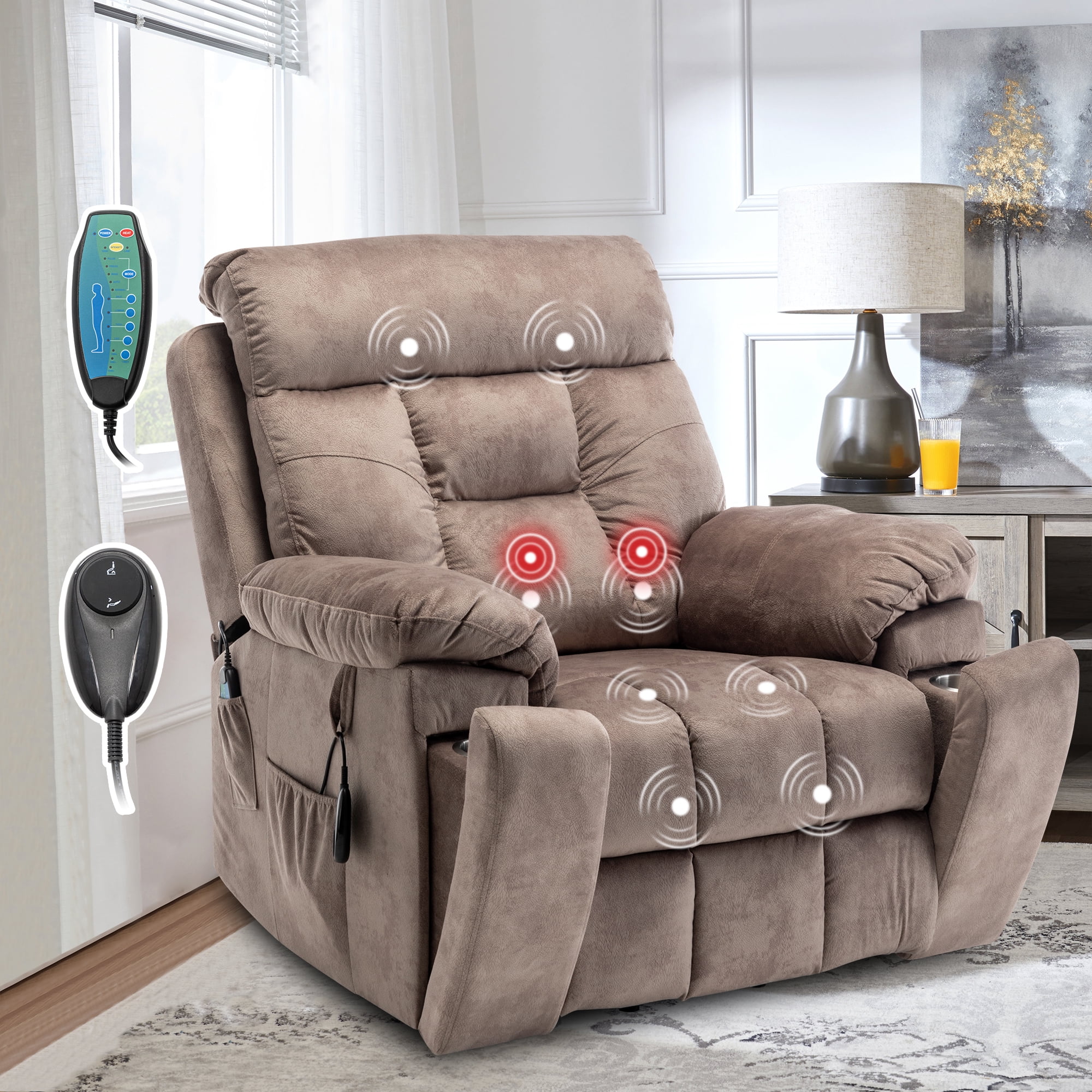 uhomepro Oversized Massage Recliner Chair with Heat, Large Electric
