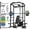 Black - Power Cage / Home Gym Package (230LB Colorful Plates), variant on Mikolo Power Cage with Weight Stack Multi-Function Power Rack for Home Gym, 1500LBS Squat Rack & Bench for Strength Training, 100LBS Plates Combo Black