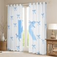 thumbnail image 2 of Castle Fairy Teens Boys Girls Bowknot Personalized Initial K Blackout Curtains Set of 2 (52x84 Each),Blue Geometric Stripes Window Curtains,Dreamy Princess Curtains and Drapes, 2 of 6