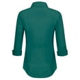 thumbnail image 2 of Made by Johnny Women's 3/4 Sleeve Tailored Button Down Shirts M HUNTER_GREEN, 2 of 6