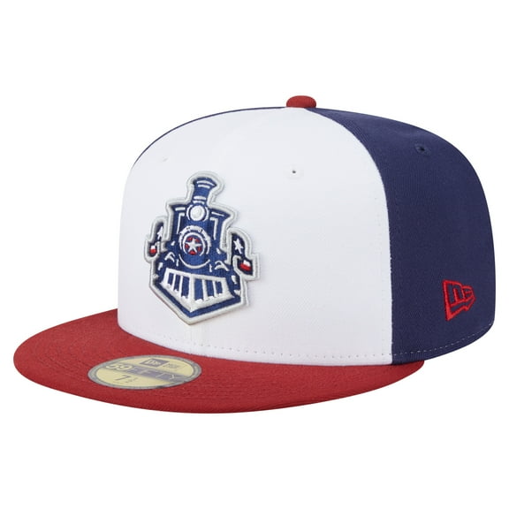 Men's-New Era  White/Red Round Rock Express Authentic Collection 59FIFTY Fitted Hat