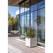 Veradek Block Series Cube Small 18 Plastic Planter - White
