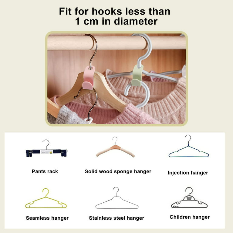 Comforhous 100 Pcs Colorful Clothes Hanger Connector Hooks? Plastic Mini Cascading Hooks Organizer for Stack Clothes Space Saving for CL