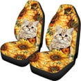 thumbnail image 5 of Pzuqiu Cat Sunflowers Car Seat Covers 3 Pack, Front and Back Seat Protector Polyester Air Breath in Summer Breathable for most Cars Sedans SUV, 5 of 10