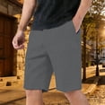 thumbnail image 2 of YANGXINX Men's Casual Shorts Summer Drawstring Elastic Waist Solid Color Joggers Comfortable Soft Athletic Relaxed Fit Outfits with Pockets, 2 of 5