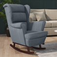 thumbnail image 1 of vidaXL Rocking Chair with Solid Wood Rubber Legs Dark Grey Velvet, 1 of 5