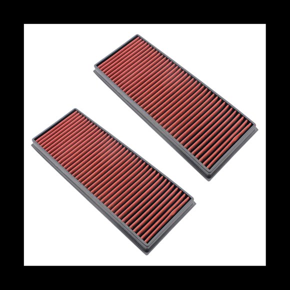 2X Car Air Intake Filter High Flow Air Cleaner for GOLF 5 6 CC 1K0129620,2 x Air Intake Filter,Black & Red