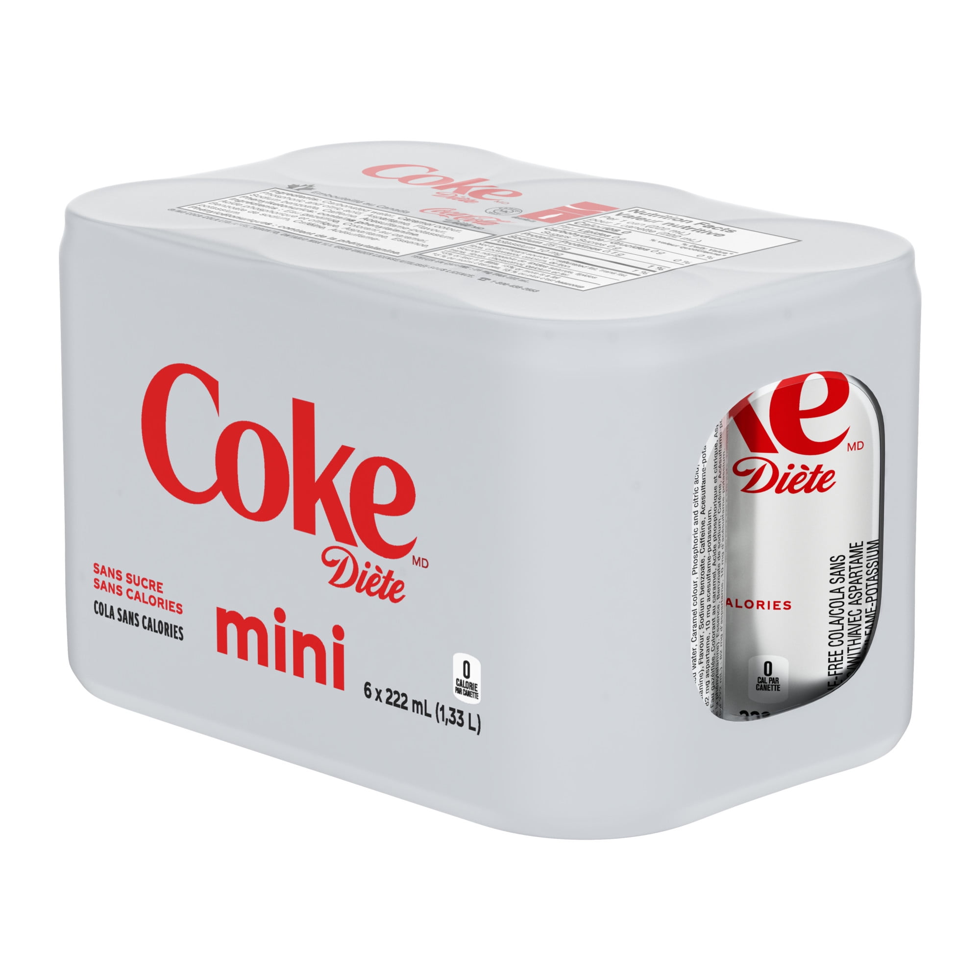 Diet Coke 222mL Mini-Cans 6 Pack, 6 x 222 mL