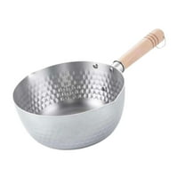 jicheng Nonstick Saucepan Milk Pot Stainless Steel Flat Pan for Hiking Teahouse Home 22cm