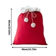 thumbnail image 2 of Large White Christmas Gift Sack with Red Drawstring and Pom Pom, Reusable Fabric Holiday Santa Bag for Presents, 27 x 19 Inches, 2 of 4