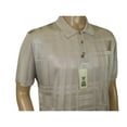 thumbnail image 3 of Mens Polo Shirt Slinky Sheer Short Sleeves Soft Touch Stacy Adams 57006 Taupe, 3 of 4