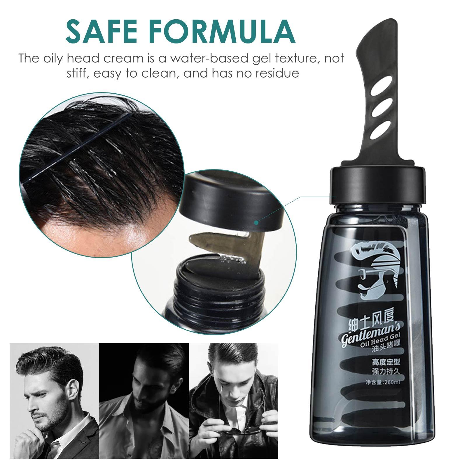 Men Hair Styling Gel With Comb,2in1 Hair Men Setting Gel With Comb