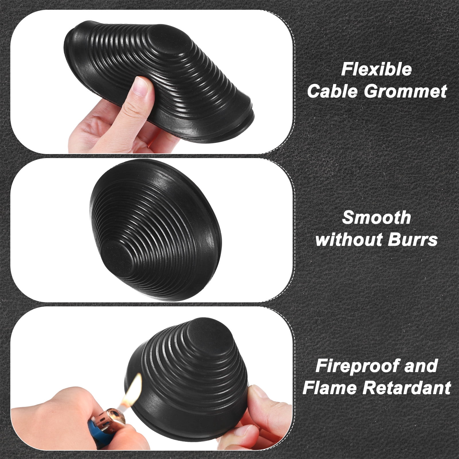 Uxcell 6-Pack Rubber Grommets for Wiring 100mm Tower Shaped Grommet