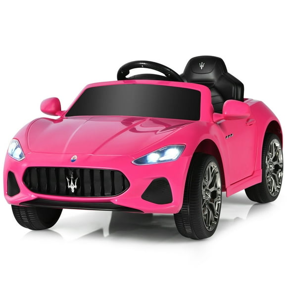 Gymax 12V Enfants Monter sur la Voiture Maserati GranCabrio Licence W / Télécommande et Lumières Rose