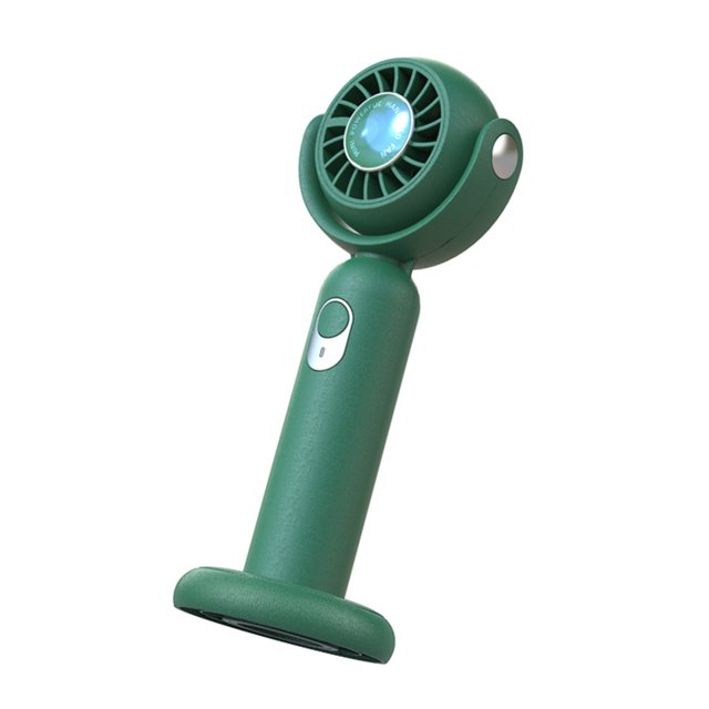 QualitChoice Portable Handheld Fan Rechargeable Adjustable Summer 5W Work Cooling Device Travel Neck Student Plastic Desktop Cooler Green