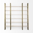 thumbnail image 2 of Gold Iron Framed Wooden Shelving Unit, 2 of 3