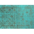 thumbnail image 1 of Ahgly Company Machine Washable Indoor Rectangle Oriental Turquoise Blue Industrial Area Rugs, 2' x 5', 1 of 4