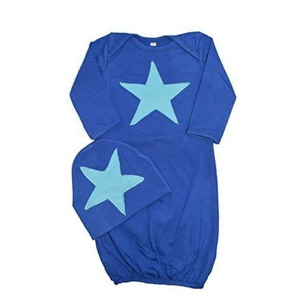 Unique Baby Boys Star Design Gown and Matching Cap (12 Months,