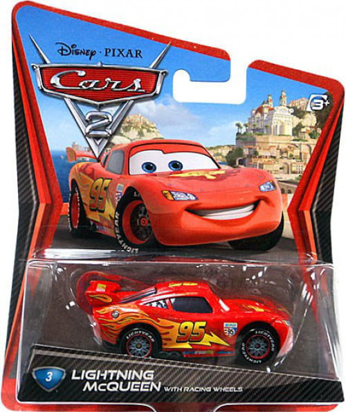 Disney Cars Main Series Lightning McQueen with Racing Wheels Diecast ...