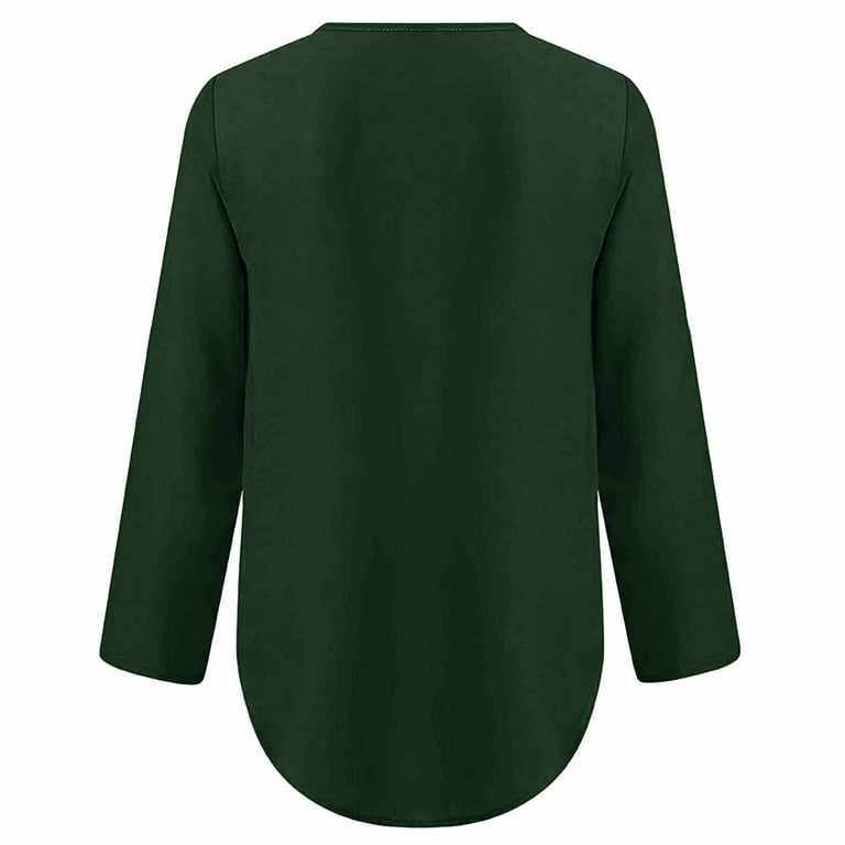 Green Puff Sleeve Linen Blouse 4209
