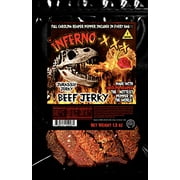 JURASSIC JERKY’S INFERNO - XXX HOT Beef Jerky * Every 1.5 oz bag includes (1) Carolina Reaper Pepper the Hottest Pepper in the World! Can you handle the Heat? Take the Challenge!