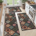 thumbnail image 2 of Findosom 3pc Boho Kitchen Rugs and Mats Set, Non Slip Washable Kitchen Runner Rug for Kitchen Floor, Farmhouse Kitchen Decor, Hallway, Entryway, Laundry Room,20"x32"+20"x47"+20"x59" Orange, 2 of 8