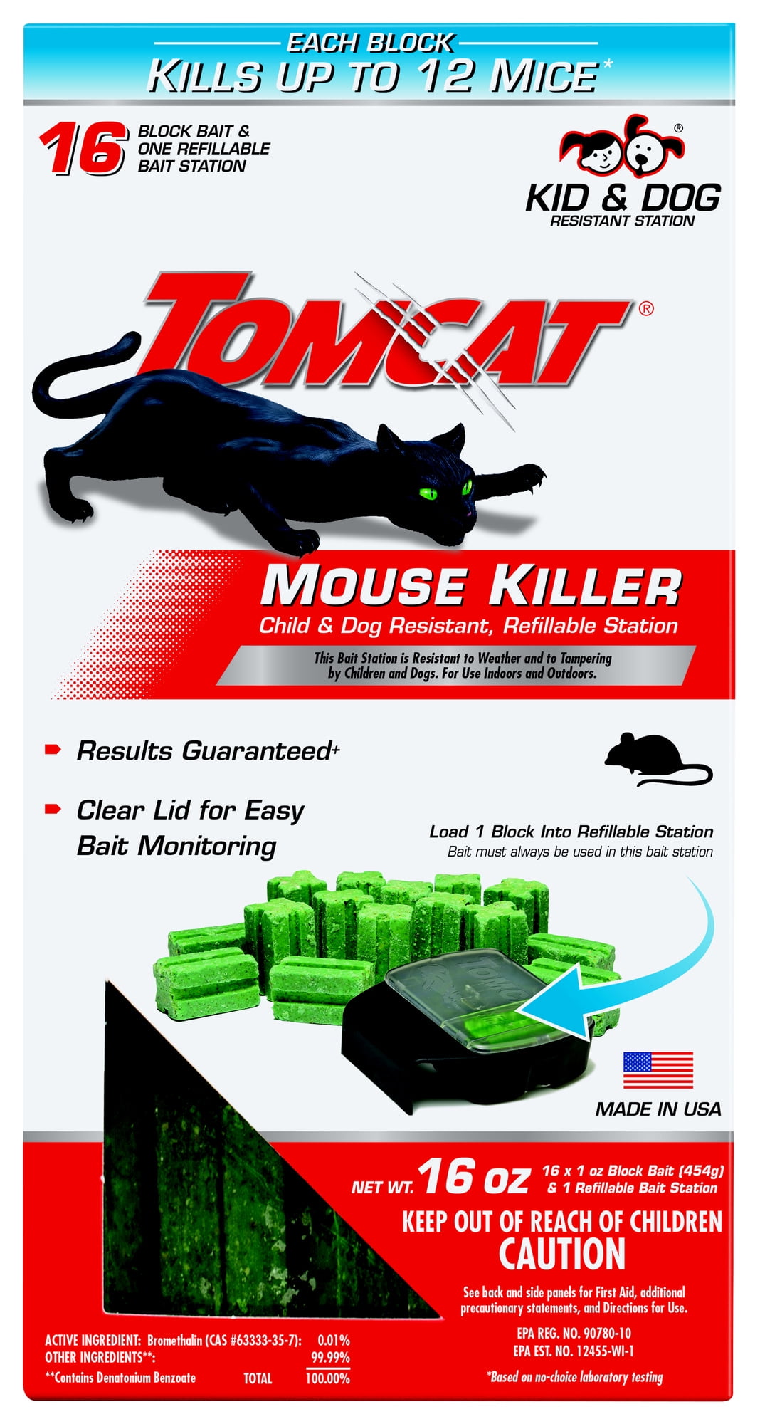 Tomcat Mouse Killer Child & Dog Resistant, 1 Refillable Station/16