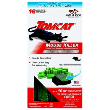 Tomcat Mouse Killer Child & Dog Resistant, Refillable Station (1 Station, 16 Refills)
