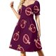 thumbnail image 1 of Vestido de manga corta con estampado de granada para mujer 2025 Vestidos de fiesta para mujer Vestidos de dama para ocasiones especiales Vestido, 1 of 8