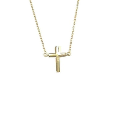 Incredible Chic 14K Gold Tiny Cross Necklace – Dainty and Elegant Gift for Her (18 Inches)
