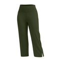 thumbnail image 5 of Jxximdong Leggings for Women Women's Tight Casual Solid Color Seven Part Split Yoga Pants Green L Yoga Pants, 5 of 5