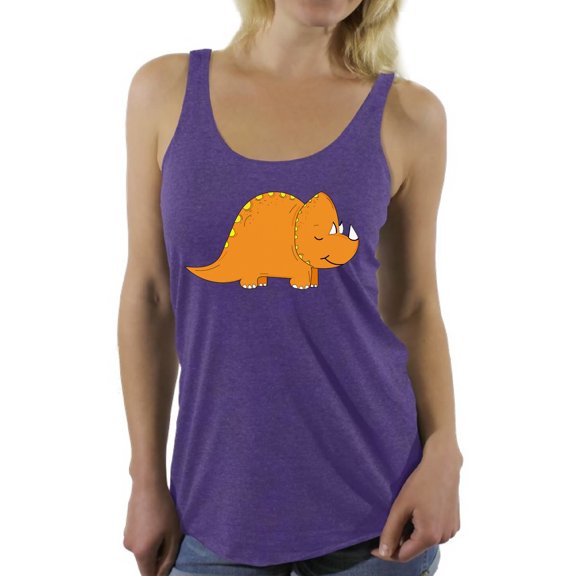 Awkward Styles Triceratops Racerback Tank Top for Her Dinosaur Tanks Triceratops Racerback Shirts Animal Shirts for Women Triceratops Outfit Dinosaur Themed Party Dinosaur Gifts for Women