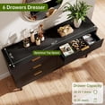 thumbnail image 6 of EastVita Black Wave Fluted 6 Drawer Dresser Wide Wood Double Dresser with Metal Legs and Handles Modern Chest of Drawers with AntiTipping Design for Bedroom Living Room Hallway, 6 of 6