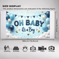 thumbnail image 5 of LUUFILx Baby Shower Backdrop for Baby Boy Banner with Balloons and Footprints Ideal for Party Decorations Photography Backgrounds Wall Banner Occasion, 5 of 7