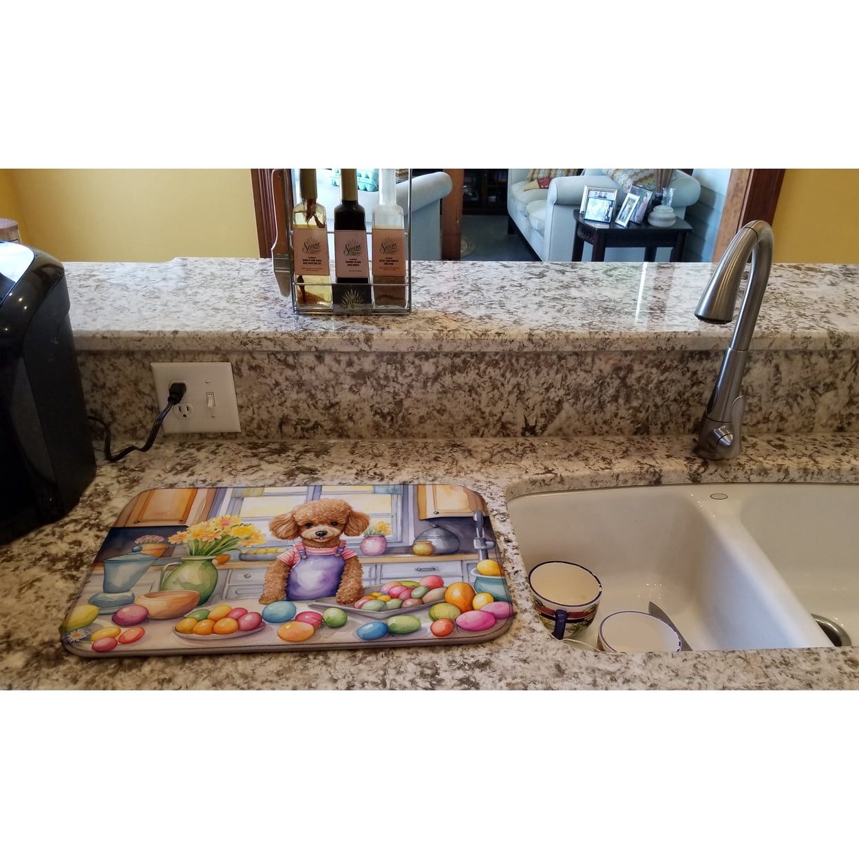 Decorating Easter Poodle Dish Drying Mat