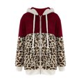 thumbnail image 3 of Winter Coat Plus Size Winter Jacket for Women Long Sleeve Hooded Coats Fleece Plush Thermal Outfit Color Block Zipper Outerwear Abrigos de Mujer, 3 of 6