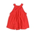 thumbnail image 1 of bar III Womens Flutter Overlay Halter Top Shirt, Orange, X-Small, 1 of 2