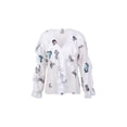 thumbnail image 2 of Gupgi Women Button-down Ruffle Shirt, Adults Solid Color/Letter/Butterfly/Plant Print V-neck Long Sleeve Blouse, 2 of 9
