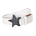 thumbnail image 1 of STARTIST Ladies Waist Belt Rhinestone Buckle Fashion Skinny 1.1inch Width Decorative Belt White, 1 of 9