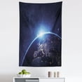 thumbnail image 1 of Earth Tapestry, Planet from the Space at Night Galactic Astronomy Themed Ethereal Interstellar Image, Fabric Wall Hanging Decor for Bedroom Living Room Dorm, 5 Sizes, Dark Blue, by Ambesonne, 1 of 1