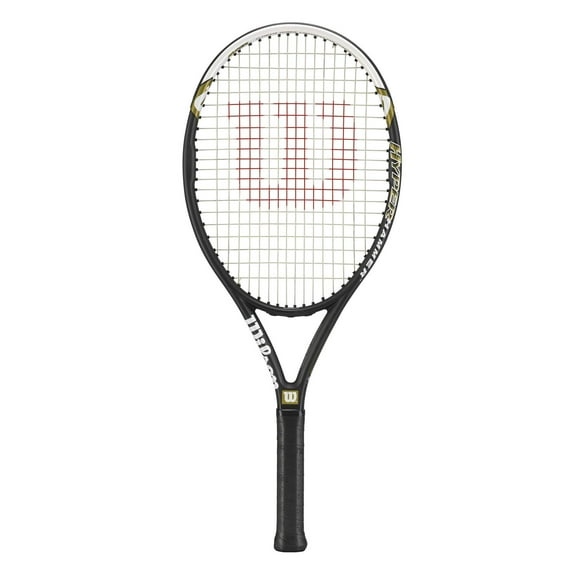Raqueta de tenis Wilson Hyper Hammer 5.3 Strung, color negro y blanco, 4 3/8
