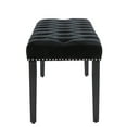 thumbnail image 6 of Upholstered Tufted Bench Ottoman, Velvet Dining Bench Bedroom Bench Footrest Stool Accent Bench for Entryway Dining Room Living Room, Black, 6 of 8