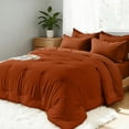 thumbnail image 5 of Dhole 7-Piece Bed in Bag - King Size Comforter Sets, Pillowcases & Sheet Collection for Cozy Bedding Sets Orange, 5 of 14