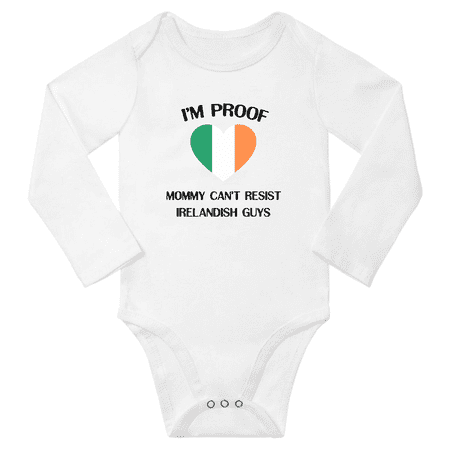 

I m Proof Mommy Can t Resist Irelandish Guys Baby Long Sleeve Rompers Bodysuit (White 12 Months)