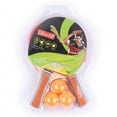 thumbnail image 3 of Table Tennis Racket Set Two Rackets Three Balls Double Sided Reverse Rubber Straight Racket, 3 of 12