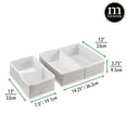 thumbnail image 4 of mDesign Fabric Nursery Divided Drawer Organizer Bin, 4 Pack, Light Gray/White, 4 of 9